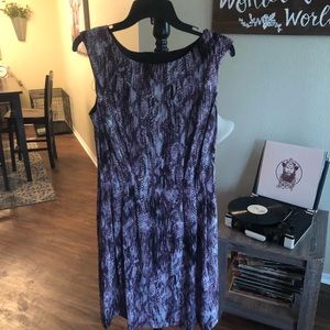 Roz and Ali Purple Snake Print Dress - 6